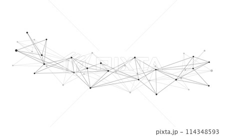 Connecting dots and lines. Abstract geometric plexus style background. Hand drawn vector art 114348593