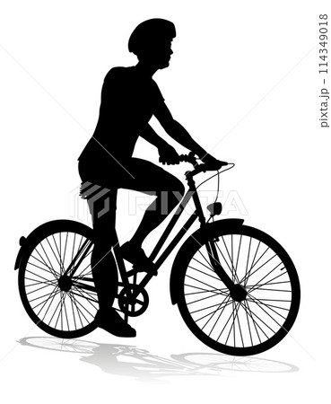 Bike and Bicyclist Silhouette 114349018