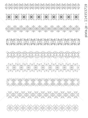Collection of Ornamental Rule Lines in Different Design styles 114353719