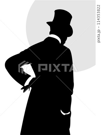 London handsome gentlemen. White-black vector illustration London handsome gentlemen. White-black vector illustration 114353822