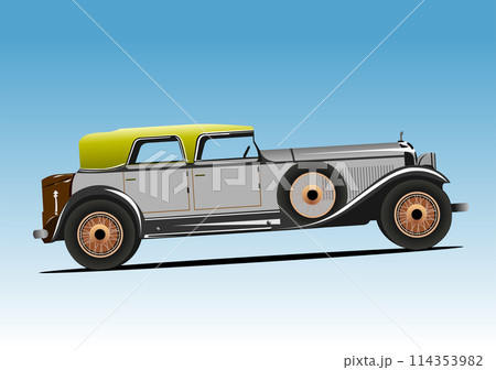Luxury Cabriolet. Old rarity car. Vector illustration Luxury Cabriolet. Old rarity car. Vector illustration 114353982