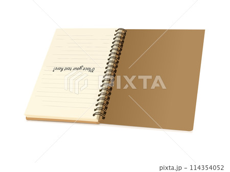Spiral notepad. Color vector 3d illustration 114354052