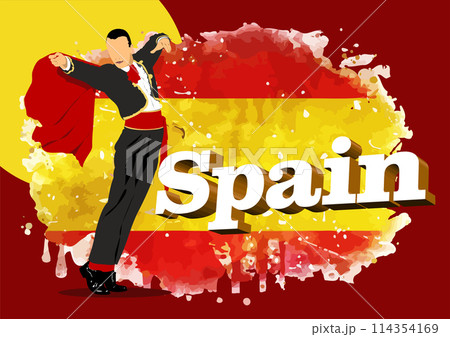 The symbol of Spain in flag image. Vector 3d illustration The symbol of Spain in flag image. Vector 3d illustration 114354169