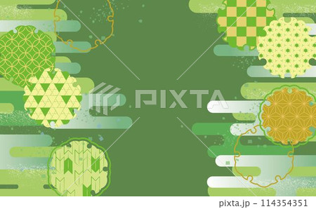 和風　和柄素材パターンセット 114354351