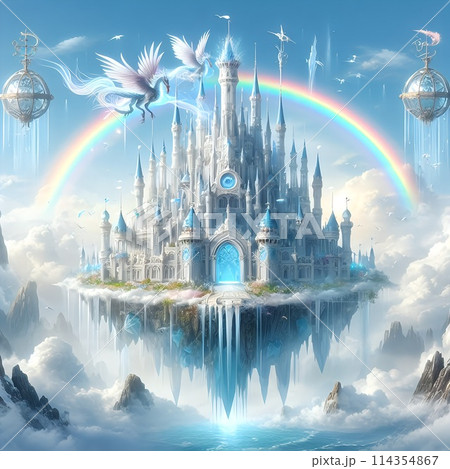 虹の架かった教会とドラゴン 虹の架かった教会とドラゴン 114354867