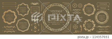 シンプルな線画のフレーム シンプルな線画のフレーム 114357031