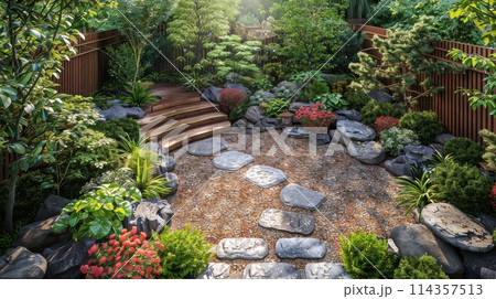 Aerial View of House With Garden 114357513