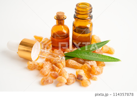 Frankincense or olibanum aromatic resin isolated on white background used in incense and perfumes. Frankincense or olibanum aromatic resin isolated on white background used in incense and perfumes. 114357878