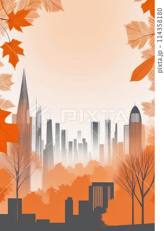 City autumn modern skyline full with greenery parks and green spaces. City autumn modern skyline full with greenery parks and green spaces. 114358180