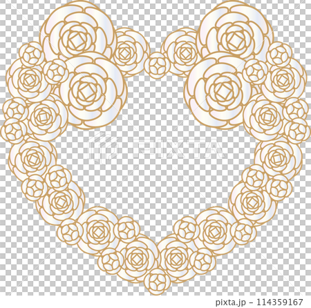 Rose Heart Wreath White 114359167