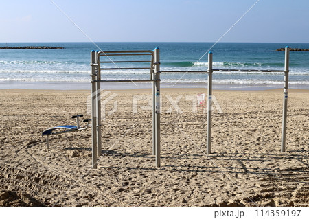 Sandy beach on the shores of the Mediterranean Sea in northern Israel. Sandy beach on the shores of the Mediterranean Sea in northern Israel. 114359197
