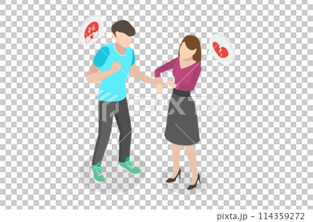 3D Isometric Flat Conceptual Illustration of Breaking Relationship, Couple Quarrel and Misunderstand 3D Isometric Flat Conceptual Illustration of Breaking Relationship, Couple Quarrel and Misunderstand 114359272