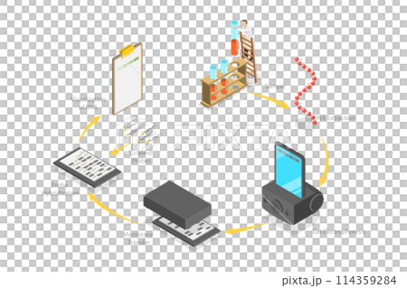 3D Isometric Flat  Conceptual Illustration of Northern Blot, Educational Diagram 114359284
