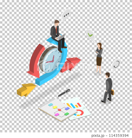 3D Isometric Flat Conceptual Illustration of Agile Management, Scrum Process 3D Isometric Flat Conceptual Illustration of Agile Management, Scrum Process 114359394