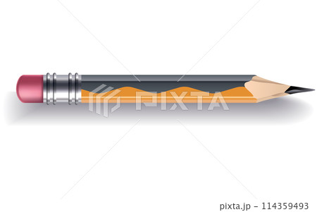 Pencil mockup realistic. Colored wooden graphite pencil. School office stationery, creative design vector bright item Pencil mockup realistic. Colored wooden graphite pencil. School office stationery, creative design vector bright item 114359493