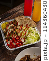 famous ameican halal food, chicken over rice 114360430