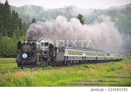 磐越西線 徳沢ー上野尻 JR東日本 D51-498(高崎)+12系(新津) D51ばんえつ物語 磐越西線 徳沢ー上野尻 JR東日本 D51-498(高崎)+12系(新津) D51ばんえつ物語 114361585