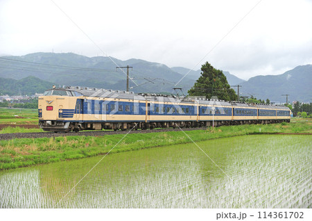 磐越西線　会津若松ー広田　JR東日本　583系　N1+N2編成（仙台）　あいづ 114361702