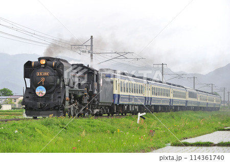 磐越西線　会津若松ー堂島　JR東日本　D51-498（高崎）+12系（新津）　D51ばんえつ物語 114361740
