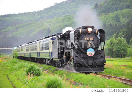 磐越西線 野沢ー上野尻 JR東日本 D51-498(高崎)+12系(新津) D51ばんえつ物語 磐越西線 野沢ー上野尻 JR東日本 D51-498(高崎)+12系(新津) D51ばんえつ物語 114361863