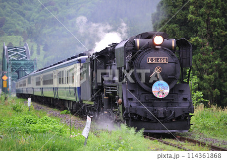 磐越西線　野沢ー上野尻　JR東日本　D51-498（高崎）+12系（新津）　D51ばんえつ物語 114361868