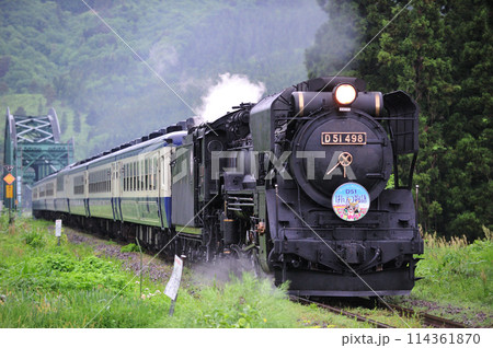 磐越西線　野沢ー上野尻　JR東日本　D51-498（高崎）+12系（新津）　D51ばんえつ物語 114361870