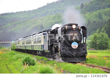 磐越西線 野沢ー上野尻 JR東日本 D51-498(高崎)+12系(新津) D51ばんえつ物語 磐越西線 野沢ー上野尻 JR東日本 D51-498(高崎)+12系(新津) D51ばんえつ物語 114361876