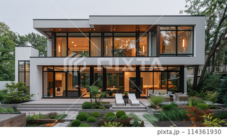Modern House With Many Windows 114361930