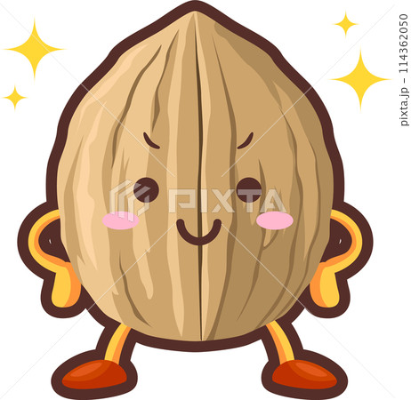 得意気な顔をしたかわいいクルミのキャラクター 114362050