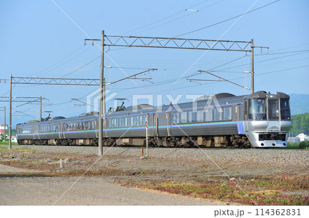 函館本線　峰延ー岩見沢　JR北海道　785系　NE-1編成（札幌）　スーパーカムイ　エアポート 114362831