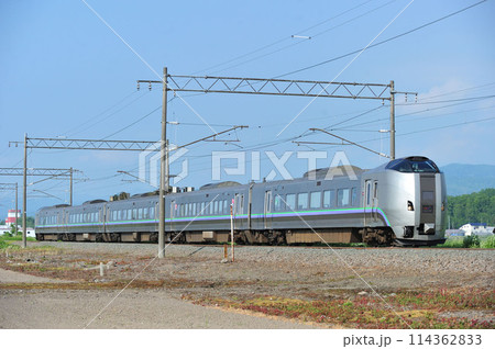 函館本線 峰延ー岩見沢 JR北海道 789系1000番台 HL-1001編成(札幌) スーパーカムイ 函館本線 峰延ー岩見沢 JR北海道 789系1000番台 HL-1001編成(札幌) スーパーカムイ 114362833