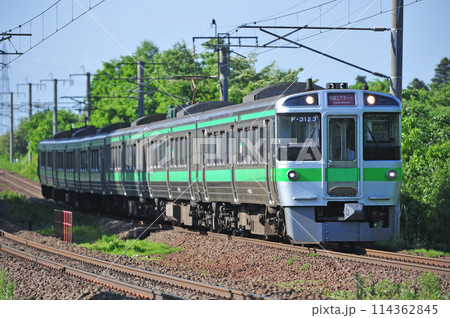 千歳線　恵庭ー北広島　JR北海道　721系　F-3123編成（札幌）　エアポート 114362845