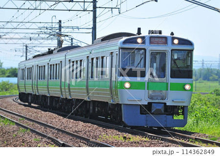 函館本線　江別ー豊幌　JR北海道　721系　F-8編成（札幌） 114362849