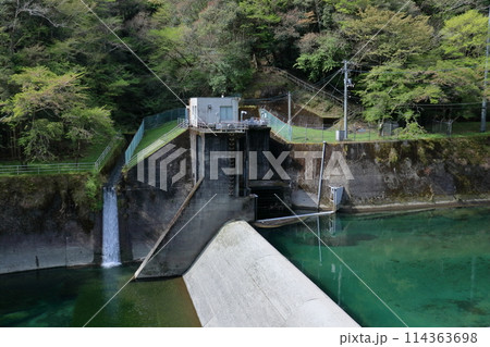 瀬戸川取水堰の風景　初夏　（高知県　土佐町） 114363698