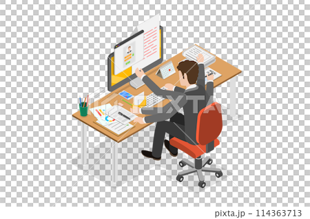 3D Isometric Flat  Conceptual Illustration of Multitasking, Jack of All Trades 114363713
