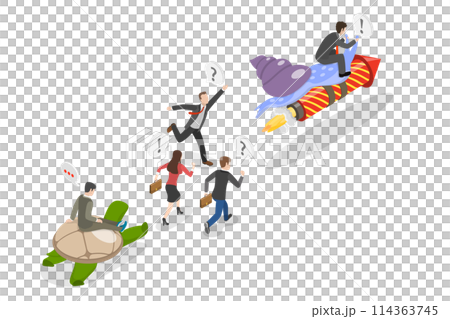 3D Isometric Flat Conceptual Illustration of Leadership Competition, Business Acceleration 3D Isometric Flat Conceptual Illustration of Leadership Competition, Business Acceleration 114363745