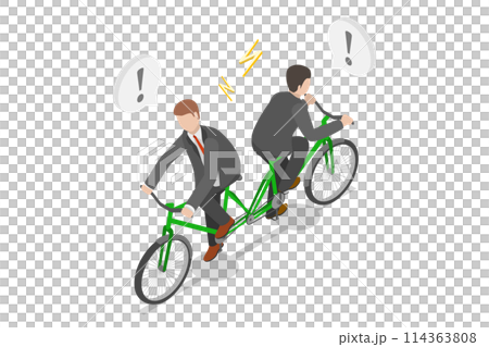 3D Isometric Flat Conceptual Illustration of Business Conflict, Different Opinions 3D Isometric Flat Conceptual Illustration of Business Conflict, Different Opinions 114363808