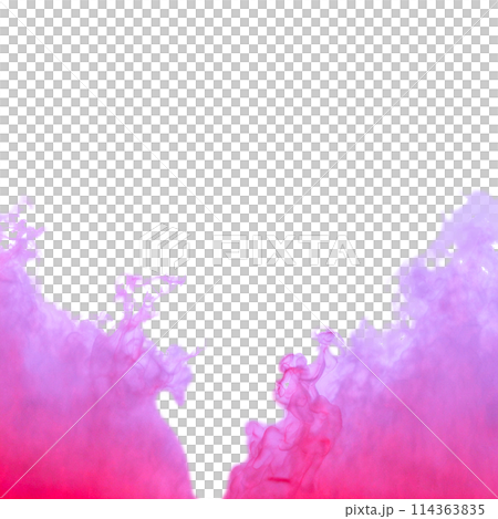 Pink smoke, directed from below. One-sided smoke with no background. Pink smoke, created by AI. 114363835