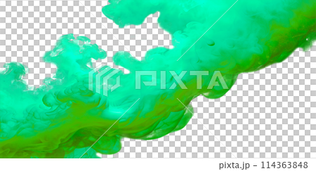Smoke green without background, jets of smoke. Easy to change for design. Green smoke. Created by AI 114363848