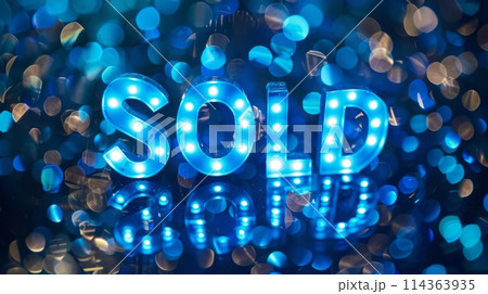 Blue LED Sold concept art poster.のイラスト素材 [114363935] - PIXTA