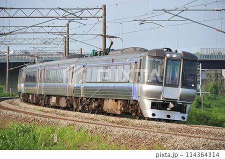函館本線　豊幌ー江別　JR北海道　785系　NE-502編成（札幌）　スーパーカムイ　エアポート 114364314