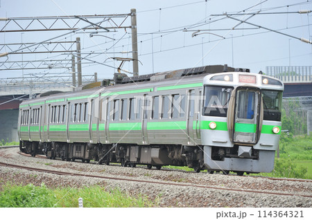 函館本線　豊幌ー江別　JR北海道　721系　F-2編成（札幌）　区間快速 114364321