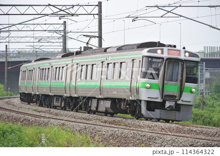 函館本線　豊幌ー江別　JR北海道　721系　F-3020編成（札幌）　区間快速 114364322