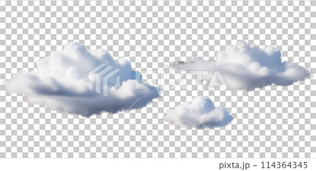 White clouds on a transparent background. Without background. 114364345