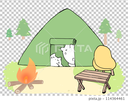 キャンプするねこ 114364461