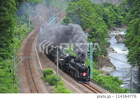 上越線　上牧ー水上　JR東日本　C61-20+C57-180+12系　がんばろう日本 114364776