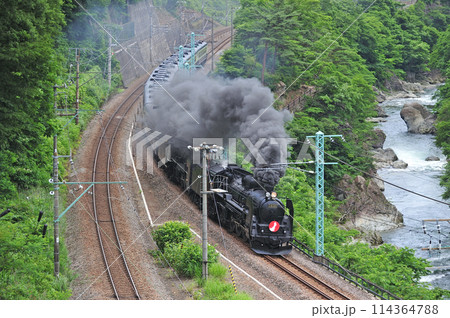 上越線　上牧ー水上　JR東日本　C61-20+C57-180+12系　がんばろう日本 114364788