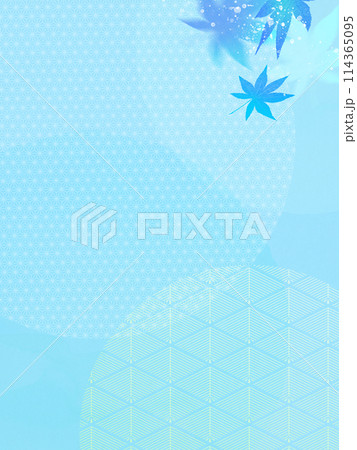 紅葉と和風パターンのモダンな背景 紅葉と和風パターンのモダンな背景 114365095