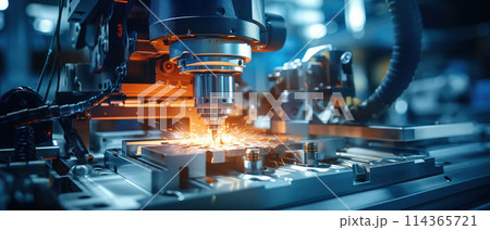 Metalworking CNC Milling Machine. AI Generated Image 114365721