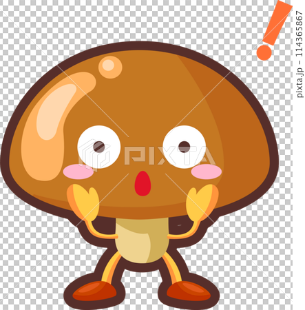 驚く可愛いなめこのキャラクターのイラスト 114365867